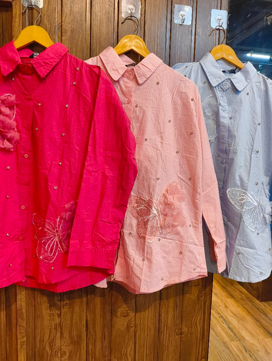 Embellished Button-Up Shirt