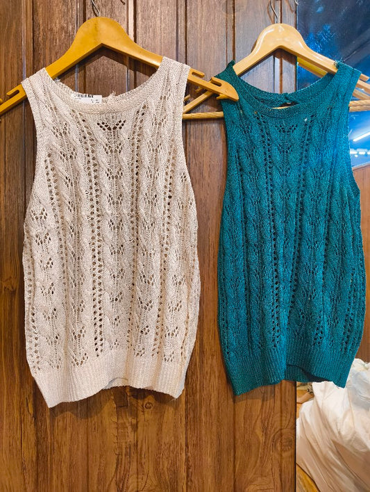 Lace Knit Sleeveless Top