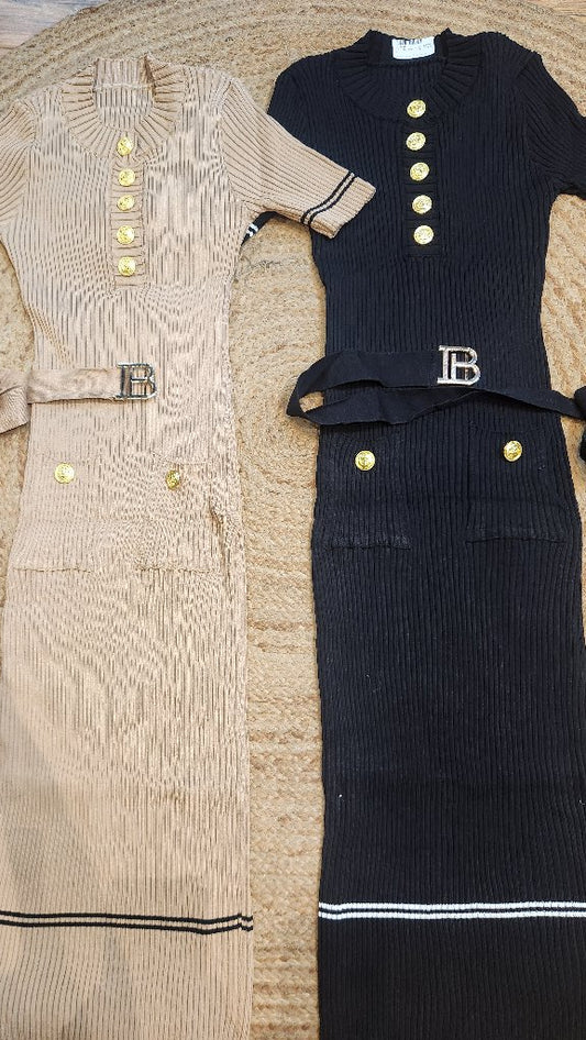 Ribbed Button-Up Dresses