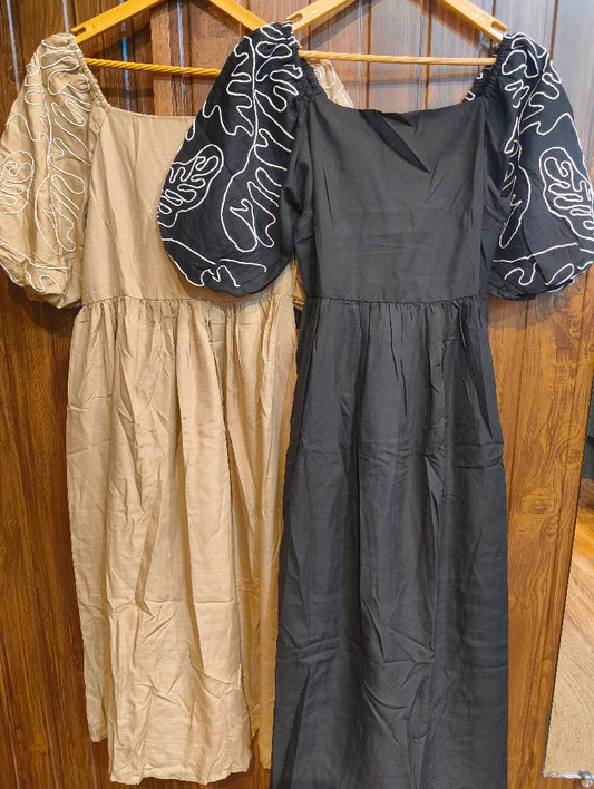 Elegant Puff Sleeve Dress