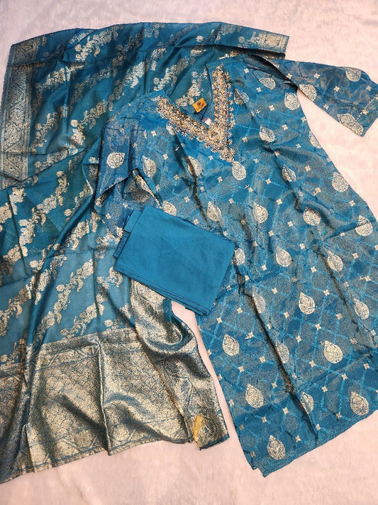 Embroidered Blue Kurta Set