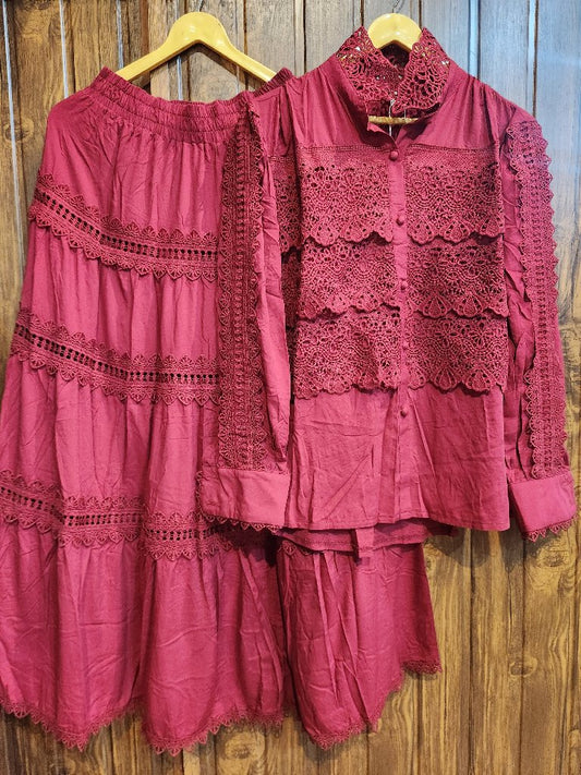 Embroidered Two-Piece Set