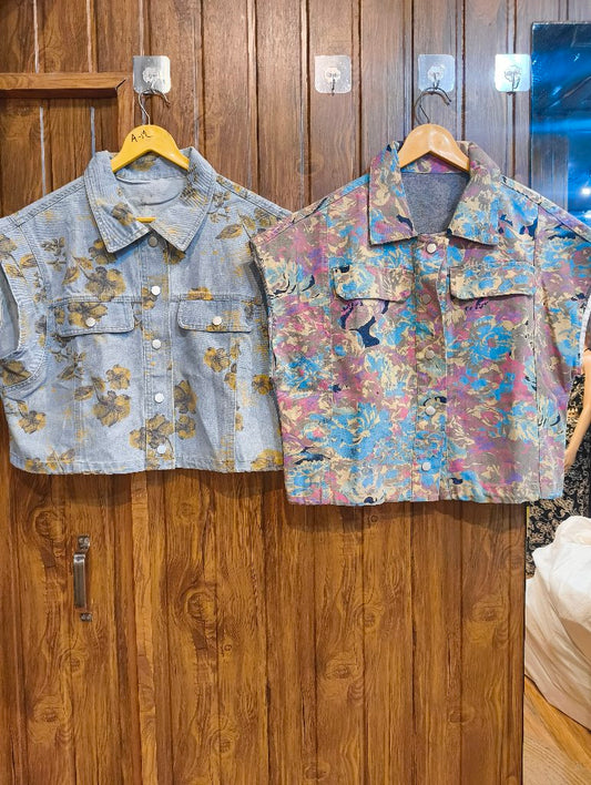 Floral Print Denim jacket