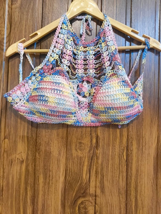 Colorful Crochet Bikini Top
