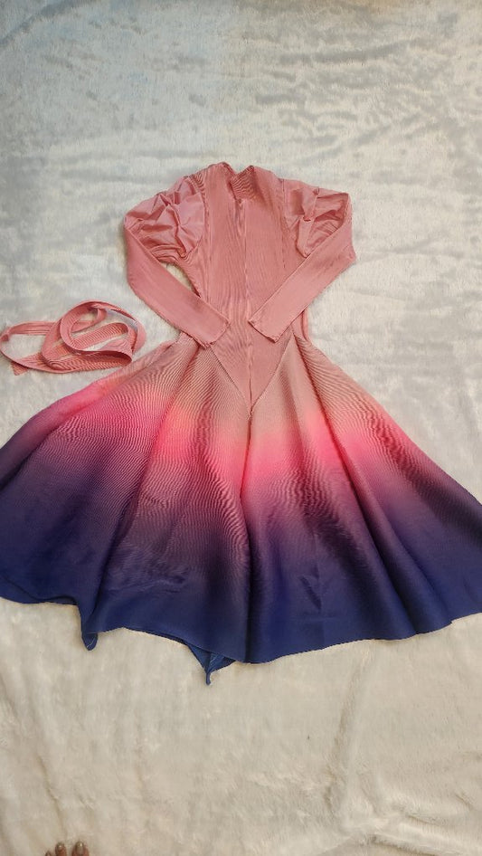 Gradient Long Sleeve Dress