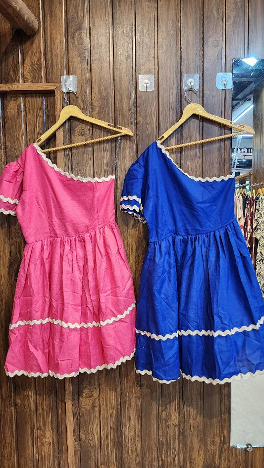 Colorful Off-Shoulder Dress