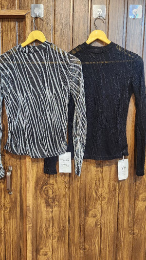 Long Sleeve High Neck net Top