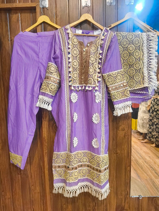Embroidered Purple Tunic
