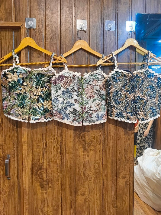 Floral Print Crop Tops