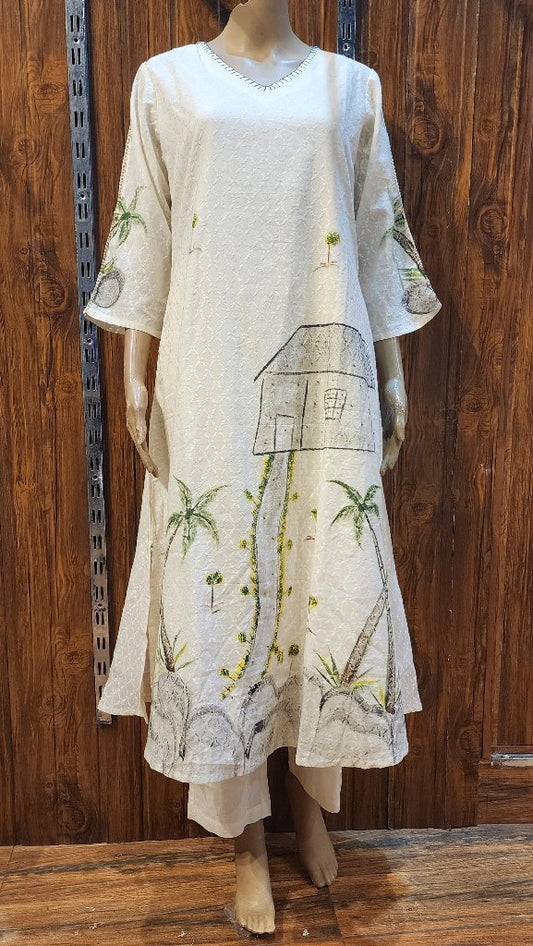 Embroidered kurta pant set