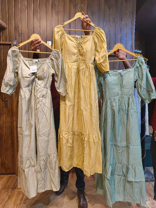 Tiered Puff Sleeve Dress